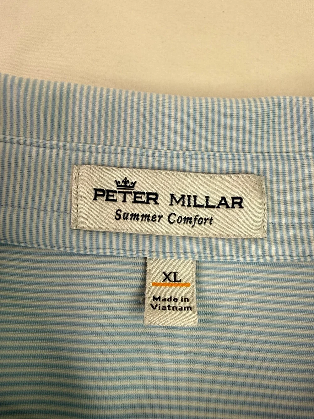 Peter Millar Summer Comfort Performance Golf Polo Shirt Light Blue Size XL